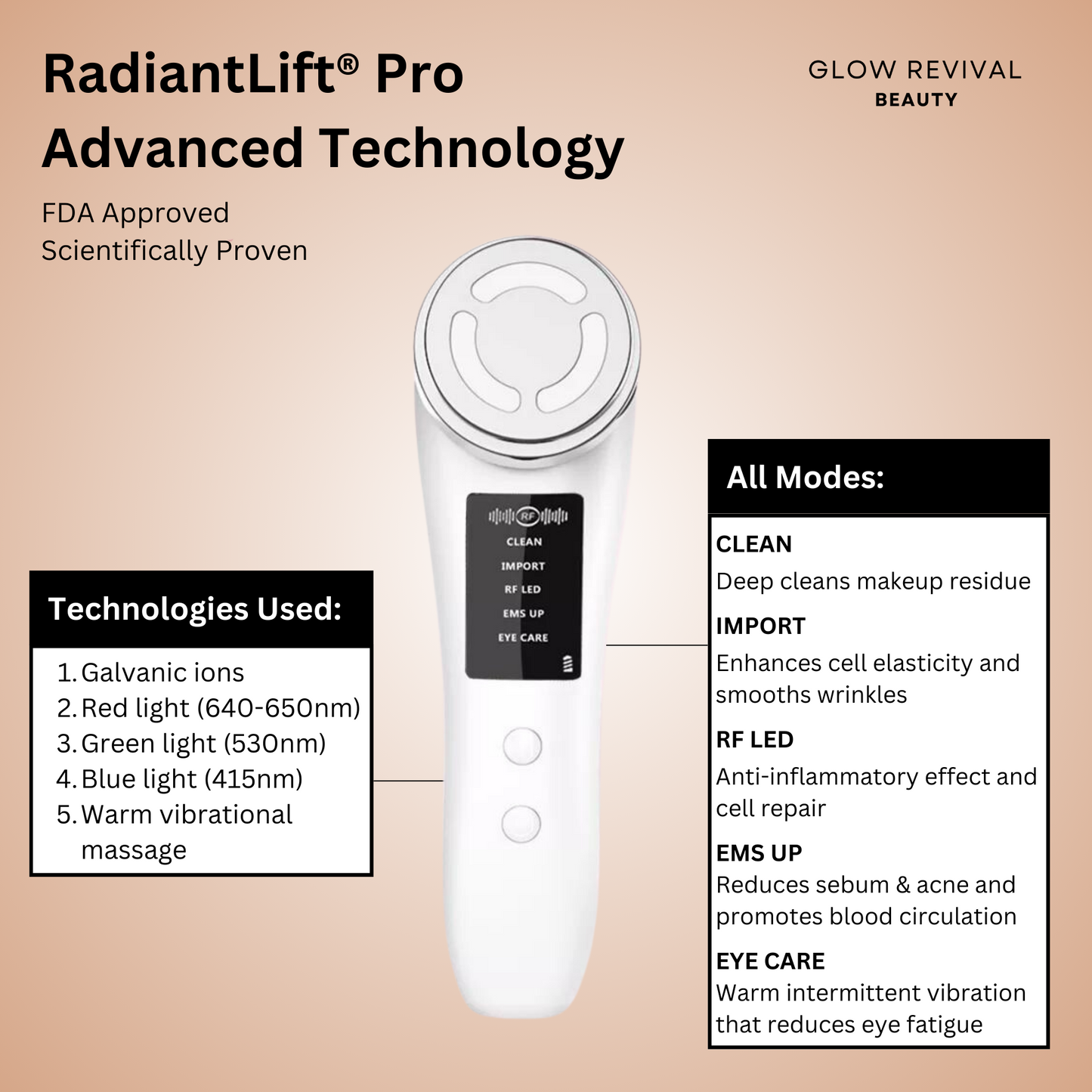 RadiantLift Pro®: Advanced RF Facial Rejuvenator